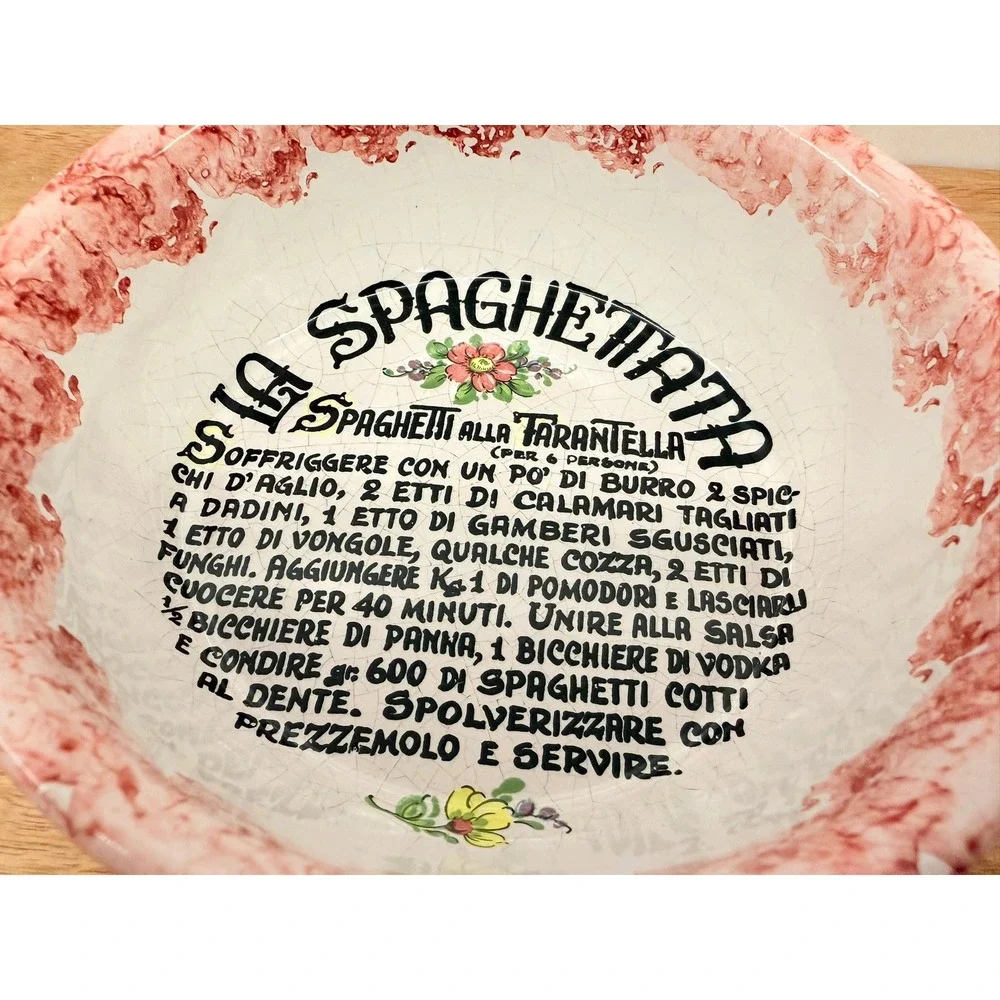 Artisti della Ceramica Italy La Spaghettata Ind Sized Pasta‎ Serving Bowl Recipe